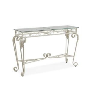 SEVOBAL Console Tables Elegant Glass and Metal Design Clutter-Free Solution with  Versatile Organizer for Rooms, White, 47.25"*13.78"*29.92" - 1 of 4