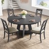 Round Dining Table - 47-Inch Rustic  Farmhouse Table for 4, Wooden Pedestal Base for Home Dining Room or Living Room (No Chairs Included) - 3 of 4