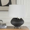 Uttermost Nocturne Aged Black Table Lamp – Porcelain and Steel Base with Oversized Fabric Shade - 3 of 4