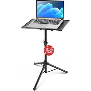 Pyle 28"-46" Height Adjustable Projector & Laptop Stand - Tripod Floor-Standing Metal Stand with ABS Shelf - 1 of 4