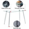 Anybear 51 x 31 x30" Modern Minimalist Rectangular Dining Table for 4-6 with 0.31" Tempered Glass Tabletop and Silver plating Metal Legs - 3 of 4