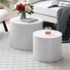 VYNXARIA Round Coffee Table Set of 2, Nesting Coffee Tables for MDF with veneer .for living room,office,bedroom,Natural, 4Colors WHITE - 2 of 4