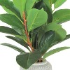 18" x 10" Artificial Rubber Plant in Pot - LCG Florals: Indoor Greenery Decor, Cement Base - 2 of 3