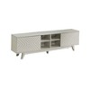 67" Engineered Wood Mid Century Modern TV Stand with 2 Door Cabinet and 4 Cubby Hole Shelves for Living Room - 2 of 4