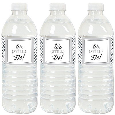 Big Dot of Happiness We Still Do - Wedding Anniversary - Anniversary Party Water Bottle Sticker Labels - Set of 20