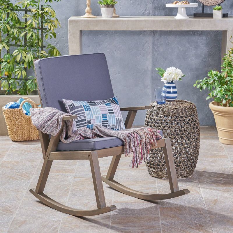 Champlain Acacia Wood Patio Rocking Chair - Christopher Knight Home, 3 of 9
