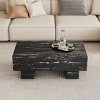 GlasFlength Coffee Tables Modern Patterned Rectangular Table Artistic Design For Living Room Spaces Apartments, Black, 43.3"*21.6"*17.2" - 2 of 4