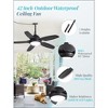 Arceso 42" Modern Outdoor Ceiling Fan with Light and Remote Control 6-Speed DC Motor, 3 Color Temperatures, Weather-Resistant for Outdoor, Black - 2 of 4