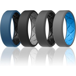 Men's 7.5mm Silicone Rings - 2.5mm Thick Ergonomic Two-Tone Design - 1 of 4
