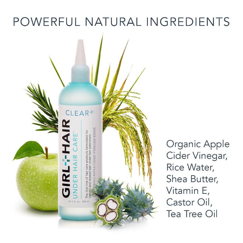 Girl+Hair Clear+ Apple Cider Vinegar Clarifying Hair Rinse, with ACV &#38; Rice Water - 10.1 fl oz, 4 of 6