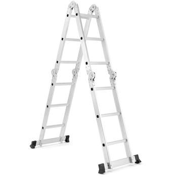 Costway 4 Step Pontoon Boat Ladder Stainless Steel Folding Telescoping Swim  Deck Ladder : Target