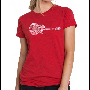 LA Pop Art Women's Premium Blend Word Art T-shirt - Country Guitar - 1 of 4