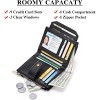 BEAFUP Small Wallet for Women,with 9 Credit Card Slots and 3 Clear Windows & 1 Zipper Pocket Leather Bifold Compact RFID Blocking Wallet - 2 of 4