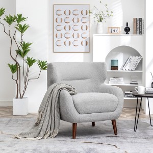 DYHOME Tufted Accent Chair, Wingback Upholstered Armchair for Living Room, Bedroom - 1 of 4