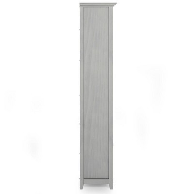 Fog Grey Solid Wood Adjustable 5-Shelf Bookcase