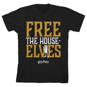 Harry Potter Free The House Elves Black T-shirt Toddler Boy to Youth Boy - 1 of 1