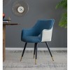 Racxily 2-Piece Blue Velvet Side Chairs ¨C Kitchen/Vanity Accent Chairs, Iron Legs & Two-Tone Seat, 27.7lbs, 23.2"x23.2"x33.9" - 4 of 4