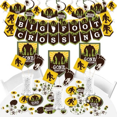 Big Dot of Happiness Sasquatch Crossing - Bigfoot Party or Birthday Party Supplies - Banner Decoration Kit - Fundle Bundle