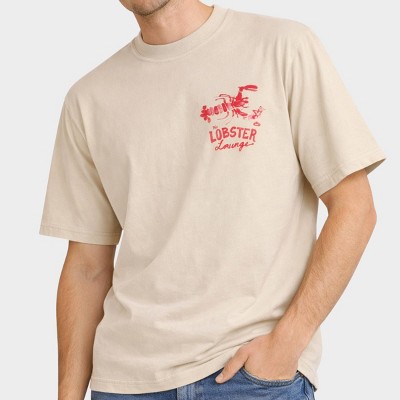 Мужские футболки Ripple Junction Men's Lobster Lounge Short Sleeve Graphic T-Shirt - Sand S — фото 3