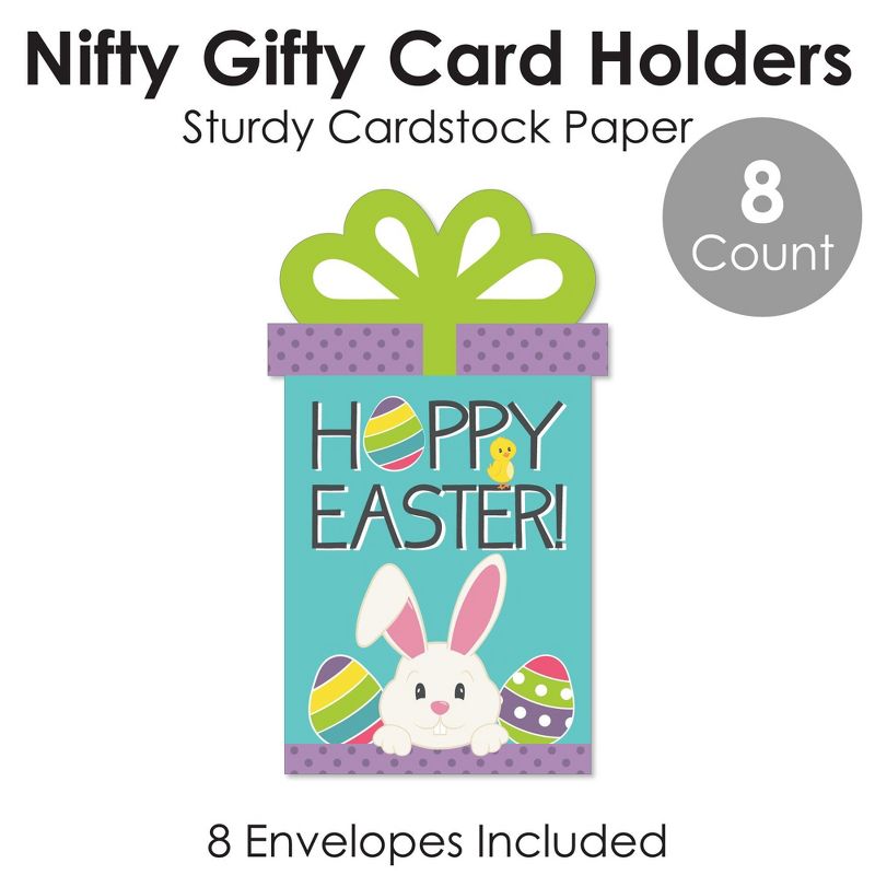 Big Dot of Happiness Hippity Hoppity - Easter Bunny Party Money and Gift Card Sleeves - Nifty Gifty Card Holders - Set of 8, 5 of 9