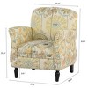 CAVINAS Modern Gourd-Shaped Accent Chair,Plush Fabric Lounge Chair with Birch Wood Legs,Ergonomic Living Room Armchair with Non-Slip Feet,Beige+Yellow - 3 of 4