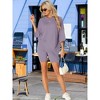 cheibear Women's Knit Loose Fit T-Shirt with Biker Shorts Lounge Sleepwear Pajama Sets - 3 of 4