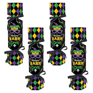 Big Dot of Happiness Colorful Mardi Gras Mask - No Snap Masquerade Party Table Favors - DIY Cracker Boxes - Set of 12 - 1 of 4