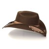 Western Express Brown Suede Finish Western Hat with Tooled Hat Band and Leather Accents - 3 of 4