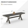 Modern Outdoor Dining Table for 6, Patio Table with Sturdy X-Legs, Durable HDPS & Aluminum, Weather Resistant, 3-Year Warranty, Dark Gray - 4 of 4