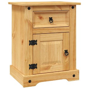 vidaXL Nightstand Storage Cabinet Table with Drawer Mexican Pine Corona Range - 1 of 4