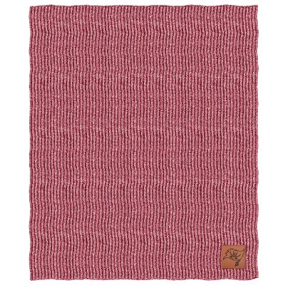 NFL Tampa Bay Buccaneers Two- Tone Sweater Knit Blanket with Faux Leather Logo Patch