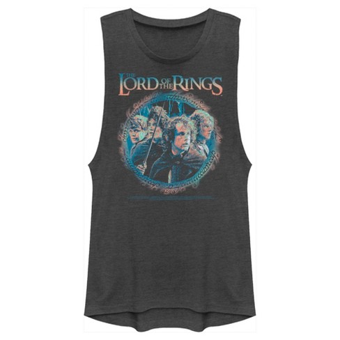 Juniors Womens Lord of the Rings Fellowship of the Ring Distressed Character Ring Festival Muscle Tee - image 1 of 4