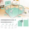 GOTGELIF 50"x50" 4-Panel Baby Playpen Portable Playard with Basketball Hoop - 3 of 4