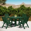 WestinTrends Malibu 5-Piece HDPE Square Patio Dining Table Set with Foldable Chairs, White - 2 of 4