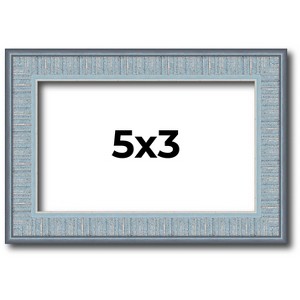 PosterPalooza | Photo Size Textured Blue Picture Frame - UV Acrylic, Foam Board Backing, Hanging Hardware - 1 of 4