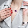 EVERLY JEWELRY | Sterling Silver 4 2/5 CT TGW Garnet Amethyst-Africa Fashion Pendant With Chain, 18-inch - 4 of 4