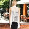Anna-Kaci Women's Sleeveless Open Front Crochet Shawl Cardigan Bikini Cover Up - 4 of 4