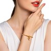 Free bird Cross Birthstone Bracelet | Dainty 14K Gold Plated Cross Charm Bracelet | Stretchable Elastic Gold Beaded Bracelet - 3 of 4