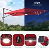 Sonkuki 10x8FT Round Offset Outdoor Patio Solar LED Cantilever Umbrella w/Aluminium Pole, 360° Rotation and Canopy Angle Adjustment - 4 of 4