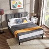 VECELO Upholstered Bed Frame with Adjustable Headboard, Heavy-Duty Platform Bed with Strong Wood Slat Support, No Box Spring Needed - 2 of 4