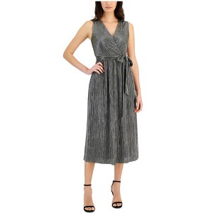 Anne Klein Womens Metallic Surplice Midi Dress - 1 of 1