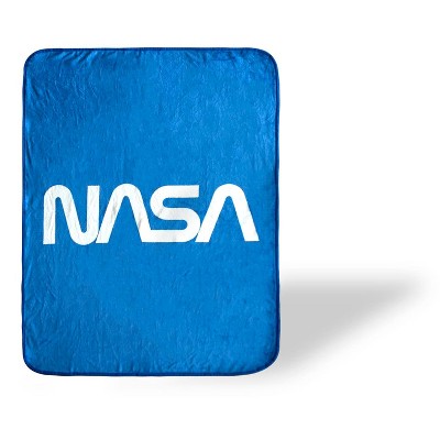 Just Funky NASA Logo Fleece Soft Throw Blanket | Large NASA Blanket | 60 x 45 Inches