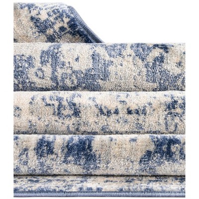 Oxfordshire Braided Edge 8' x 10' Blue Medallion Synthetic Rug
