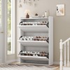 Shoe Cabinet with 2-4 Flip Drawers, Wooden Shoe Organizer with Adjustable Shelf, Shoe Storage for Entryway, Hidden Shoe Cabinet - 2 of 4