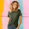 Dalix Sorcerer Frog Embroidered Cotton Relaxed Short Sleeve Tee T Shirt Womens - 3 of 4
