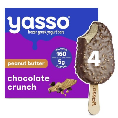 Yasso Frozen Greek Yogurt Indulgent Peanut Butter Dark Chocolate Crunch - 4ct