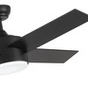 YUHAO 44 in. Indoor Modern Contemporary Matte White Plywood Blades Reversible DC Motor Ceiling Fan with Light and Remote Control - 3 of 4