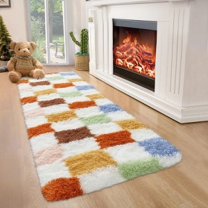 Indoor Modern Soft Fluffy Living Room Rugs, Plush Shaggy Non Slip Area Rug for Nursery Kids Room Bedroom - 1 of 4