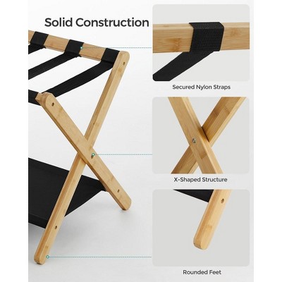 SONGMICS Bamboo Luggage Rack - Thumbnail 2