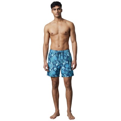 Burnside Men's Navy Teal Luau Flowers 6" inseam Swim Trunks-large — фото 3